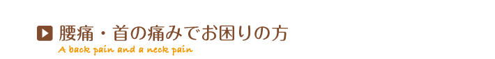 腰痛・首の痛み